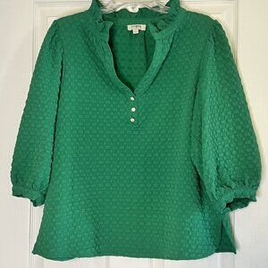 Green Umgee Top - Women’s Size Medium - NWOT - V-Neck Collar - Style R0588